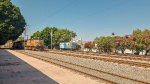 UP & CSX Locomotives leading a train